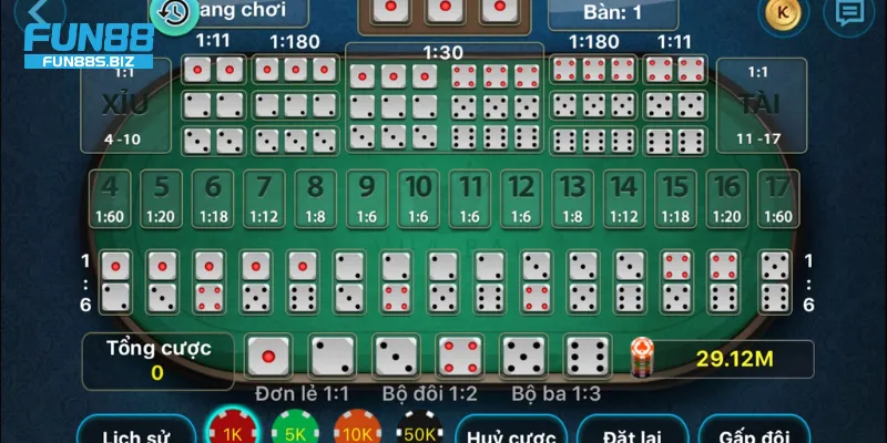 Hướng dẫn cách chơi tài xỉu tại Fun88